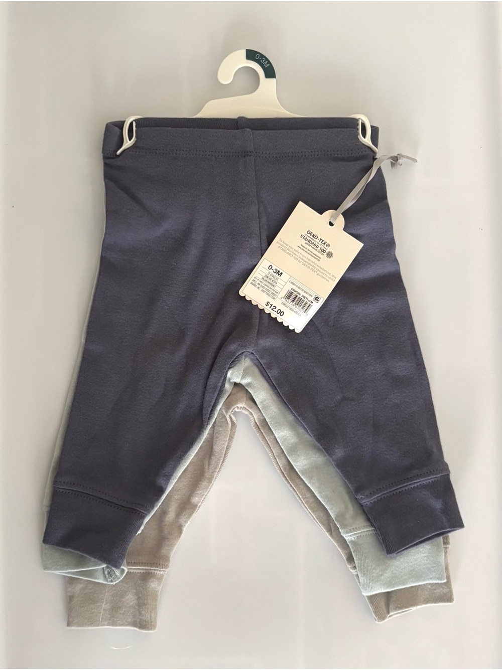 cloud island 3-Pack Baby Joggers - Navy, Light Blue, Taupe